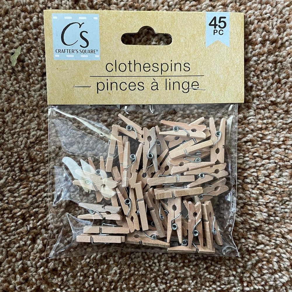 45 Pcs Natural Mini clothespins